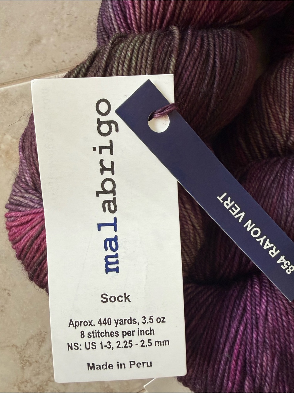 Malabrigo Sock Yarn in Plum/Raspberry 854 Rayon Vert - Picture 2 of 5